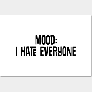 funny quote I HATE EVERYONE Posters and Art